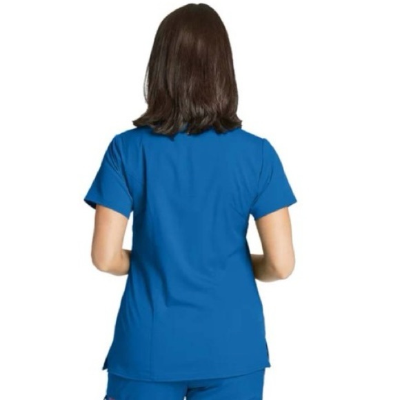 Grey’s Anatomy by Barco Spandex Stretch Kim V-Neck Scrub Top Women’s Small Royal - Picture 3 of 9